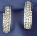 Platinum and Diamond Hoop Earrings