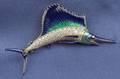 Diamond and Enamel Sailfish Brooch