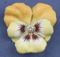 14kt Gold Enamel and Diamond Pansy Brooch