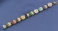 14kt Gold Enamel and Diamond Pansy Slide Bracelet