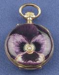 Antique 14kt Gold and Enamel Pansy PendantWatch