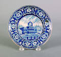 Historical blue Staffordshire toddy plate 19th c