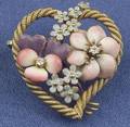 14kt Gold Enamel and Diamond Bouquet Brooch