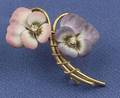 18kt Gold Enamel and Diamond Pansy Brooch
