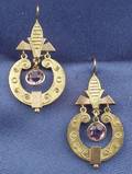 Victorian 14kt Gold and Amethyst Earpendants