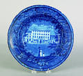 Historical blue Staffordshire soup bowl 19th c