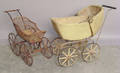 Two wicker doll strollers
