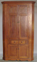 Pennsylvania cherry one piece corner cupboard