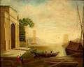 Manner of Claude Joseph Vernet French 1712141789 Figures at a Classical Harbor