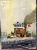 Watercolor of the Tugboat Big Red