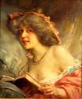 Francois Edouard Zier French 18561924 Reading Verse