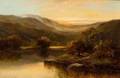 Henry Cooper British 19th Century Sunrise Over a Mountain Pasture