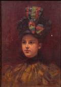 Hugo Breul American 18541910 Portrait of a Woman with a Hat