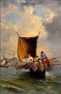 Giuseppe Carelli Italian 18581921 Fishing Bay of Naples