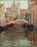 Jane Peterson American 18761965 A Quiet Bridge in Venice