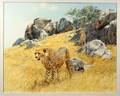 Donald Grant British b 1942 Cheetahs on the Prowl