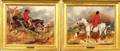 Attributed to William Shayer British 17881879 Lot of Two Fox Hunting Scenes
