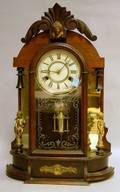 Late Victorian Mahoganyfinished Mirrorsided Shelf Clock