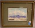 Framed Gouache on Paper View of Santa Fe