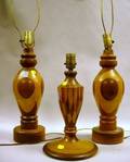 Three Mid20th Century Specimen TurnedWood Table Lamps