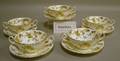 Set of Twelve Minton Ancestral Pattern Porcelain Soup Bowls and Saucers