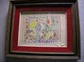 Framed Picassostyle Color Lithograph of Bull Fighters