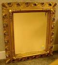Victorian Carved Giltwood and Gesso Mirror with Beveled Glass