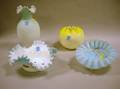 Four Pieces of Victorian Colored Art Glass