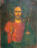 Painted Wooden Icon of Jesus Christ