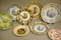 Nine Assorted Transfer Decorated Staffordshire Plates