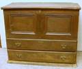 Brown Stained Gumwood Blanket Chest over Two Long Drawers