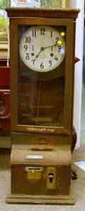 International Time Recording Co Oak Wall Punch Time Clock