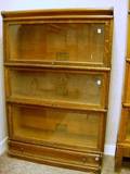 Oak ThreeStack Barrister Bookcase with Long Drawer