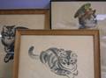 Three Framed Process Prints of Cats