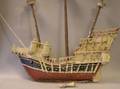 Painted Wooden Galleon Sailing Ship Model