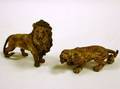 Vienna Cold Painted Bronze Male and Female Lions