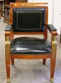 Neoclassical Upholstered Gilt Ormolu Mounted Beechwood Armchair