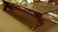 Country Dark Stained Pine Trestle Table