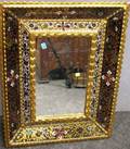 Italian Giltwood and ReversePainted Glass Mirror