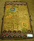 Floral and Abstract Pattern Hooked Rug