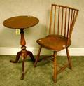 Federal Cherry Candlestand and a Windsor Rodback Side Chair