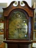 Georgianstyle Inlaid Mahogany and Mahogany Veneer Tall Case Clock