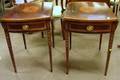 Pair of Councill Craftsmen Georgianstyle Inlaid Mahogany Veneer OneDrawer Stands