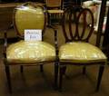 Set of Six Kittinger Georgianstyle Upholstered Carved Mahogany Dining Chairs