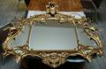 Italian Rococostyle Carved Giltwood TriPart Overmantel Mirror
