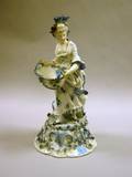 Sitzendorf Porcelain Figural TwoPart Candlestick