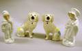 Pair of Staffordshire Poodle Figures and Two Other Porcelain Figures