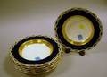 Set of Six Mintons Gilt and Cobalt Decorated Porcelain Bowls
