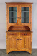 Pennsylvania painted two part stepback cupboard