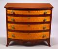 Federal Mahogany and Birdseye Maple Veneer Inlaid Bowfront Chest of Drawers